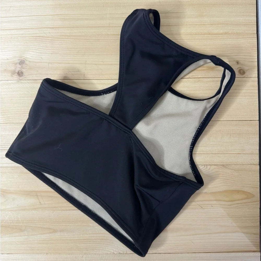 Kortni Jeane Black Swim Top Girls Size 4/5 Modest Bikini Beach Swimwear
